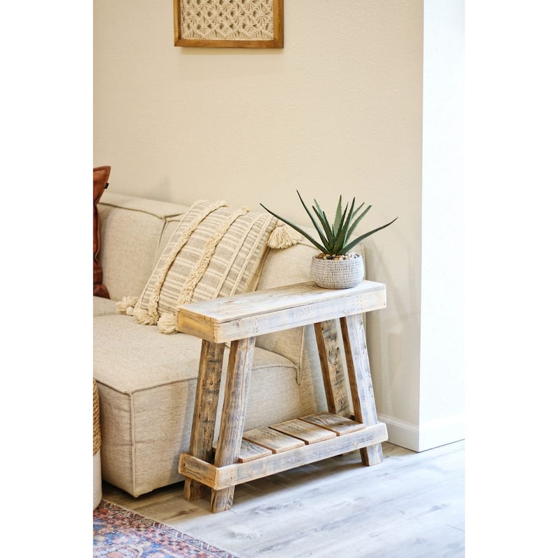 26x8x23 Luxe Aztec A Frame Accent Table (Natural)