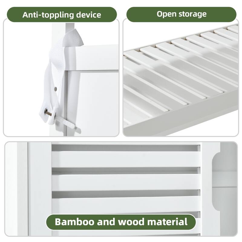 Bathroom Over-the-Toilet Storage Bamboo Over-the-Toilet Cabinet with Shelf