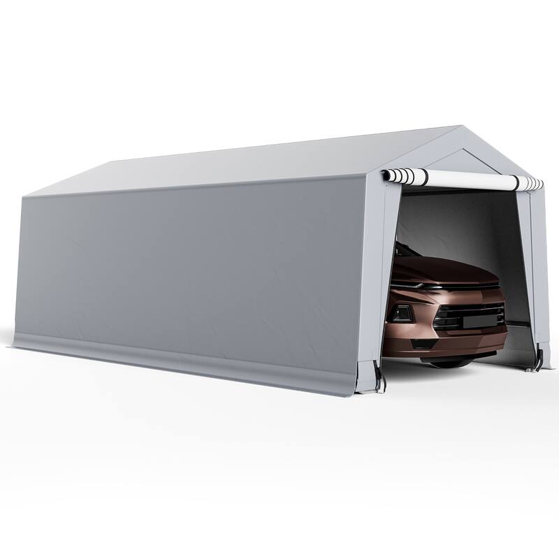 Costway 10' x 16'\10.2' X 20.4' Heavy-Duty Carport Car Canopy Shelter - 10.2' X 20.4'