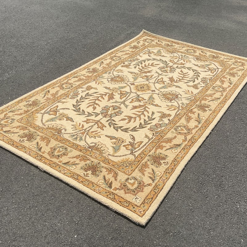 HERAT ORIENTAL 5' x 8' Handmade Floral Design Mahal Living Room Wool Rug - 5' x 8'