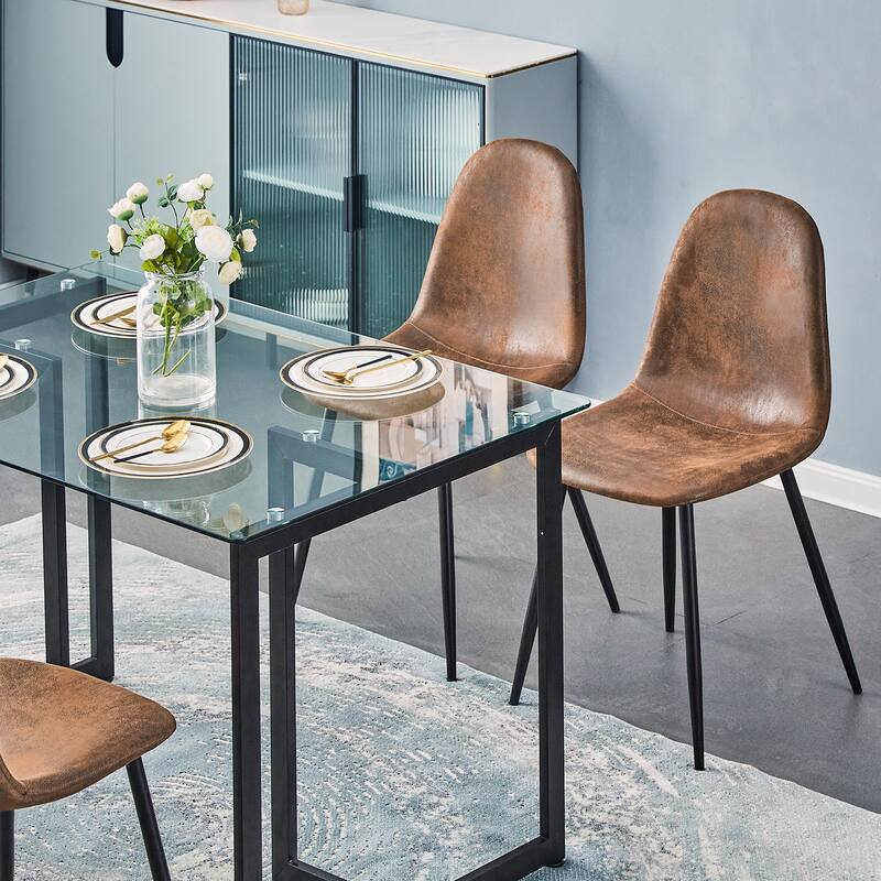 Homy Casa 55'' W Rectangular Transparency Dining Table