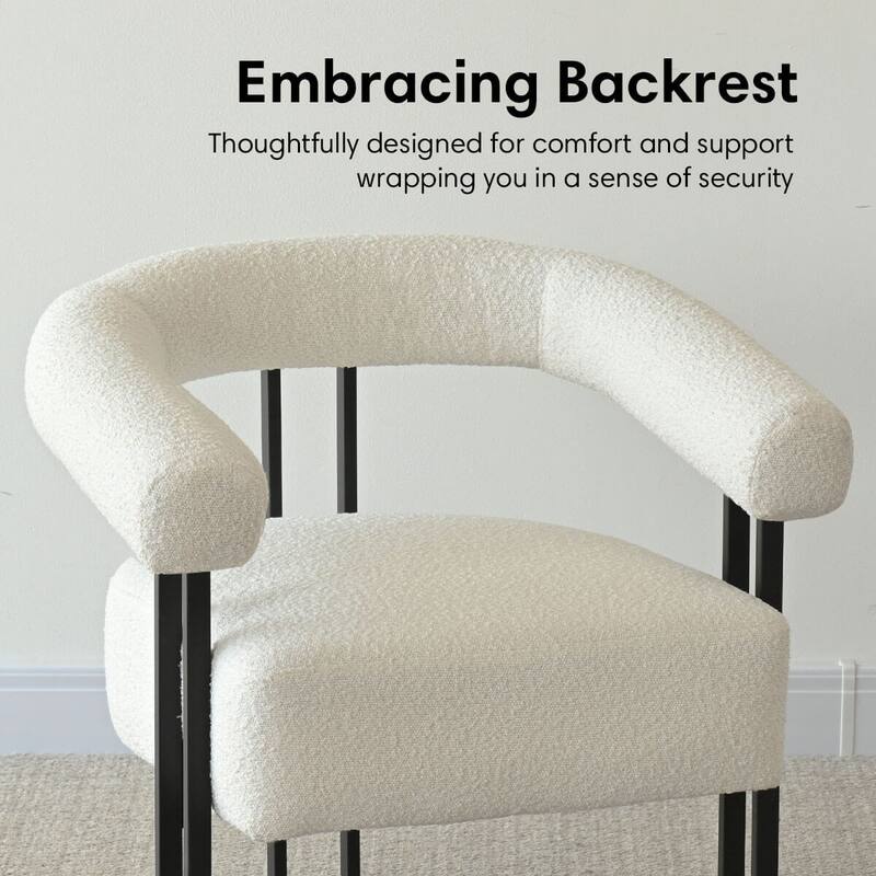 30" Wide Upholstered Boucle Accent Chair