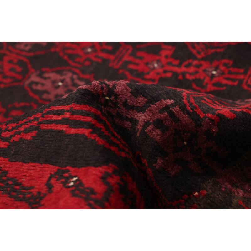 ECARPETGALLERY Hand-knotted Baluch Black, Red Wool Rug - 3'1 x 5'9