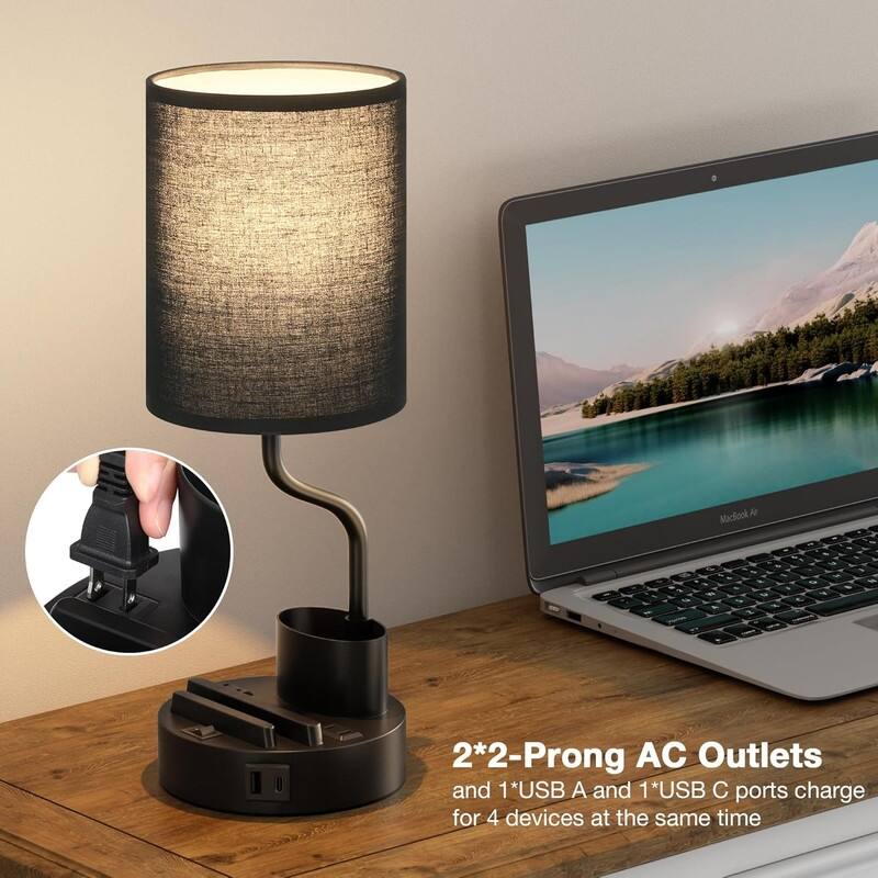 Bedside Table Lamps for Bedroom Set of 2 - Nightstand Light