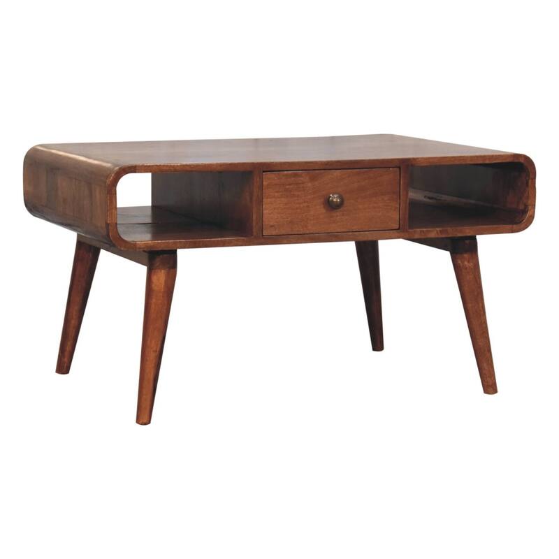 Artisan Furniture Solid wood Curved Honey Caramel Coffee Table