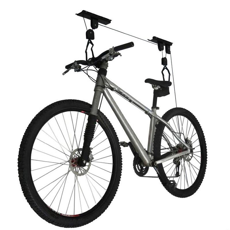 Bike Hanger - Overhead Hoist Pulley System with 100lb Capacity for Bicycles or Ladders - Garage Ceiling Storage by Rad Sportz