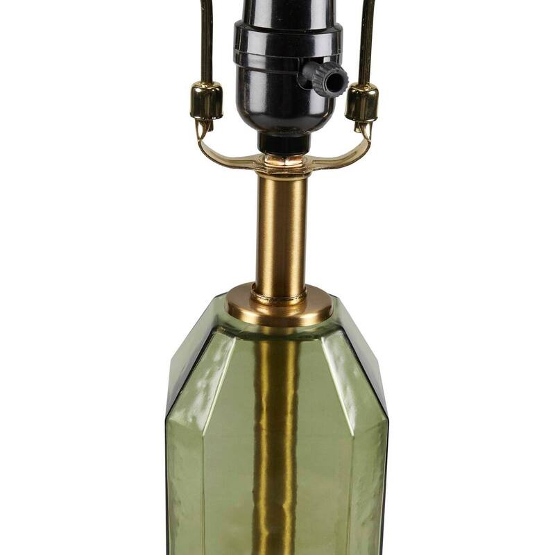 Faceted Green Glass Table Lamp Green See below
