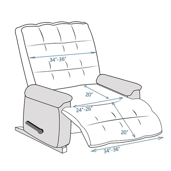 dimension image slide 0 of 4, Stonecrest Non Slip Recliner Chair Cover, Velvet Recliner Slipcover