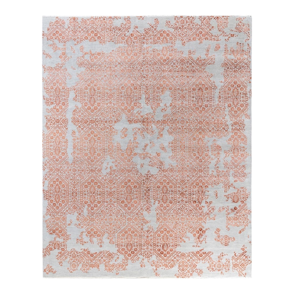 Ikat One-of-a-Kind Hand-Knotted Area Rug, Orange - 8' 1" x 10' 0"