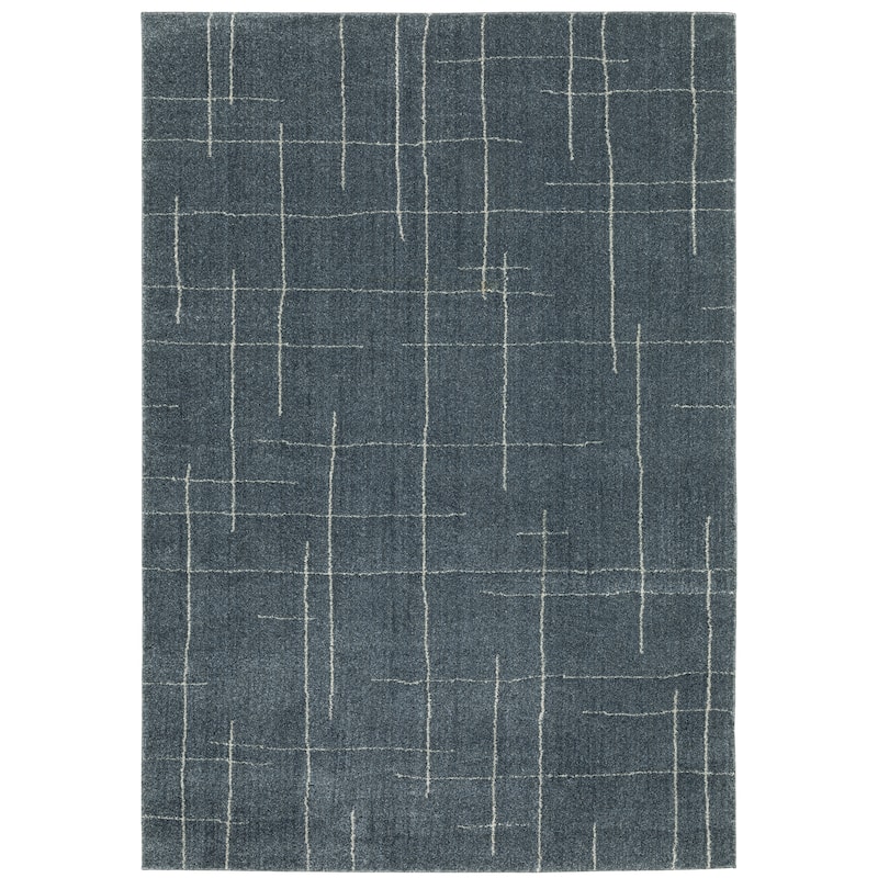 Alexandria Blue Beige Geometric Casual Area Rug