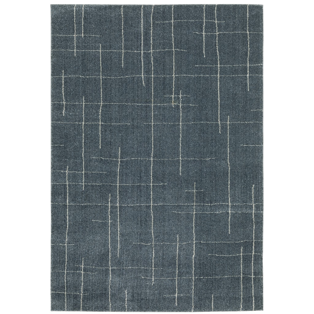 Alexandria Blue Beige Geometric Casual Area Rug