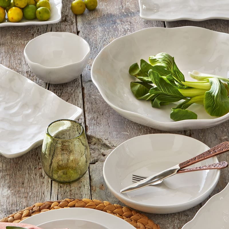 Formoso White Stoneware Serving Bowl Dinnerware Serving Dish Dishwasher Safe 14.0 inch, 12 oz.