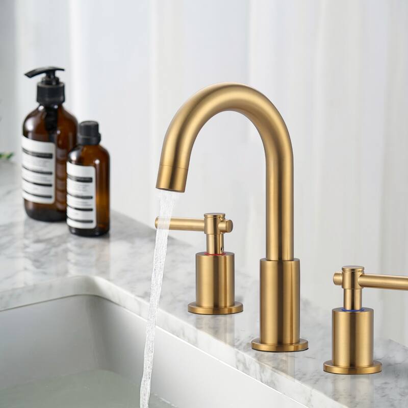 WOWOW Widespread 8 in. Double Handle Bathroom Faucet