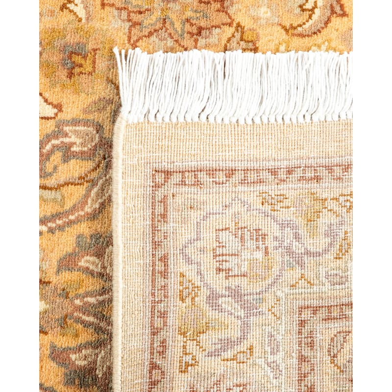 Overton Handknotted Wool Traditional Oriental Yellow Runner