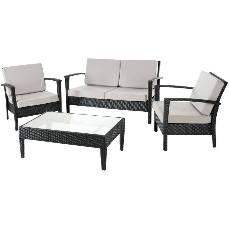 SAFAVIEH Outdoor Birka 4-Piece Patio Set - 48W x 26D x 28H