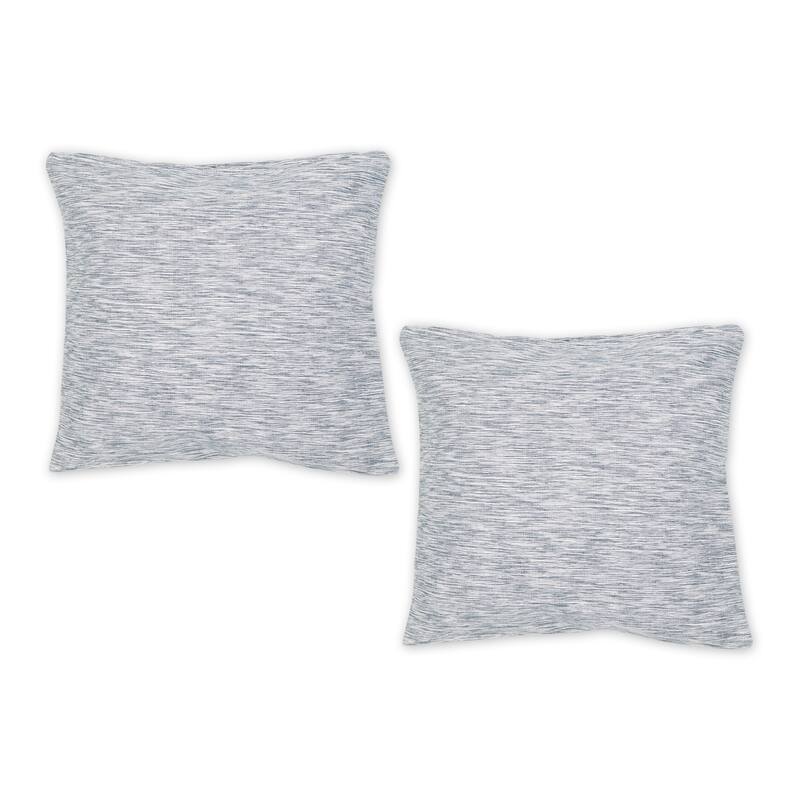 Navy And Off-White Tonal Recycled Cotton Pillow Cover 18x18 (Set of 2) - 18" x 18" - Teal