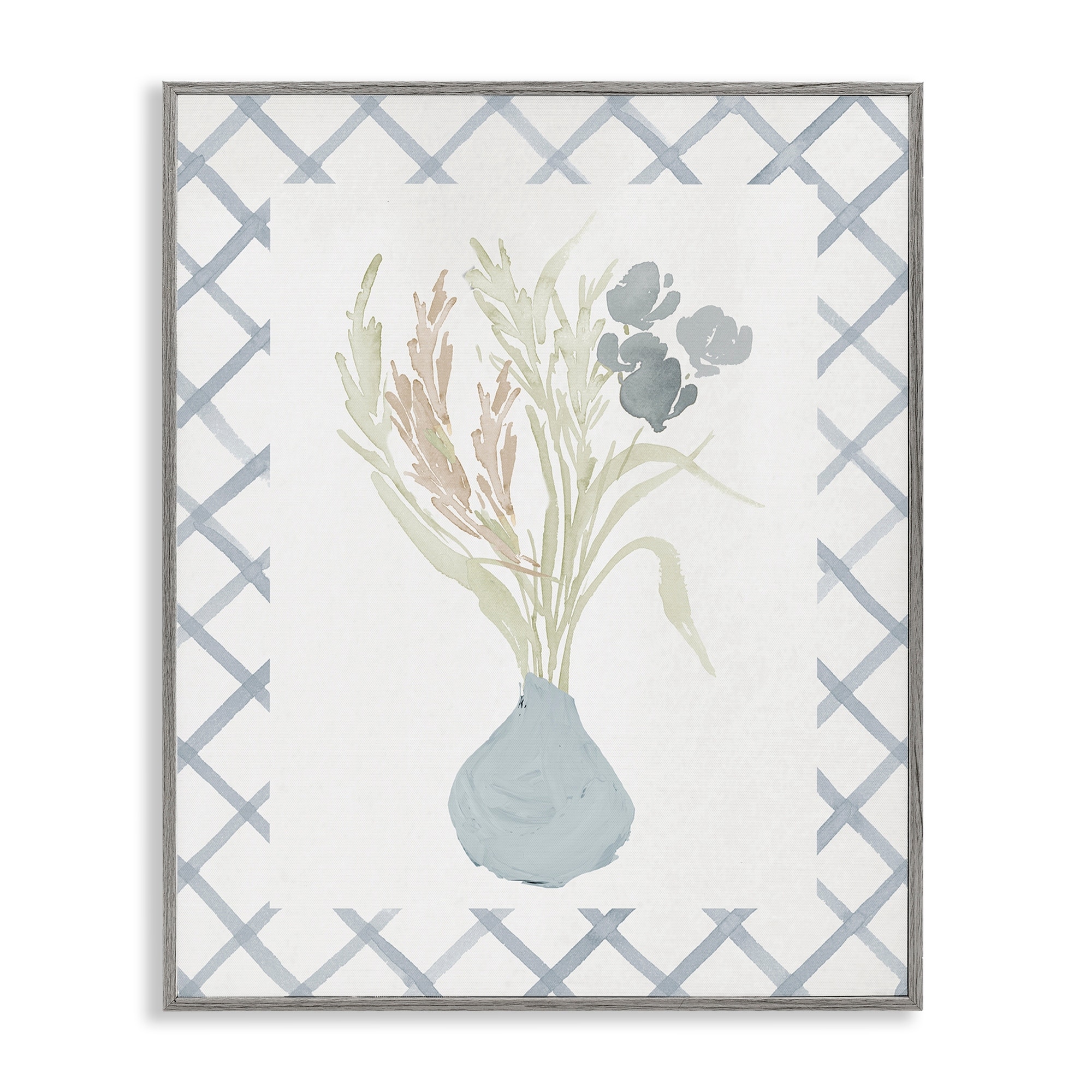 Stupell Soft Blue Anna Bouquet Framed Giclee Art Design By Elizabeth Medley