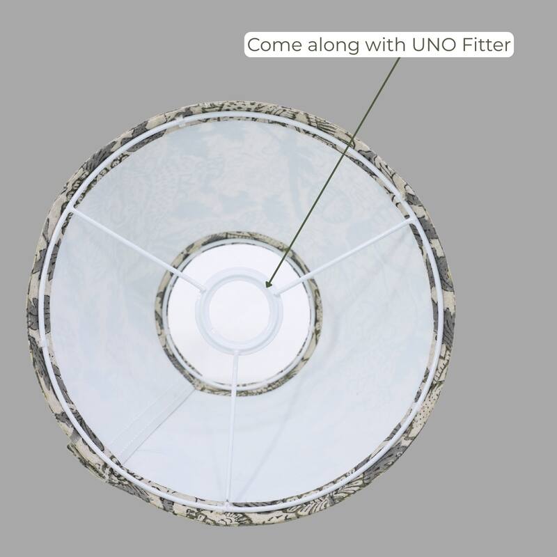 Fabdivine Akash Ganga Handmade Viscose Linen Floral Block Print Lampshade - Traditional Table Lamp Cover for Home Décor - 12 x 12 x 8