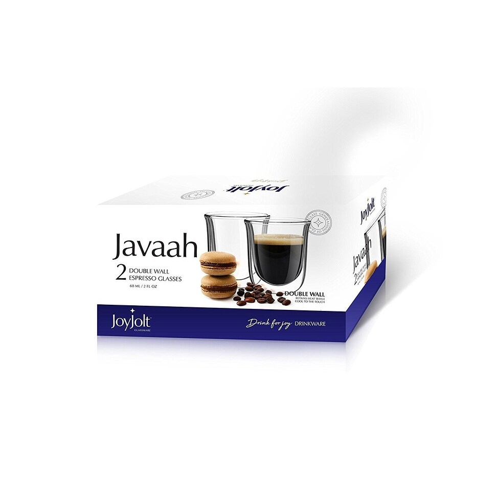 JoyJolt Javaah Double Wall Espresso Glasses, 2 Ounce Set of 2 Nespresso Cups  - Bed Bath & Beyond - 21234227