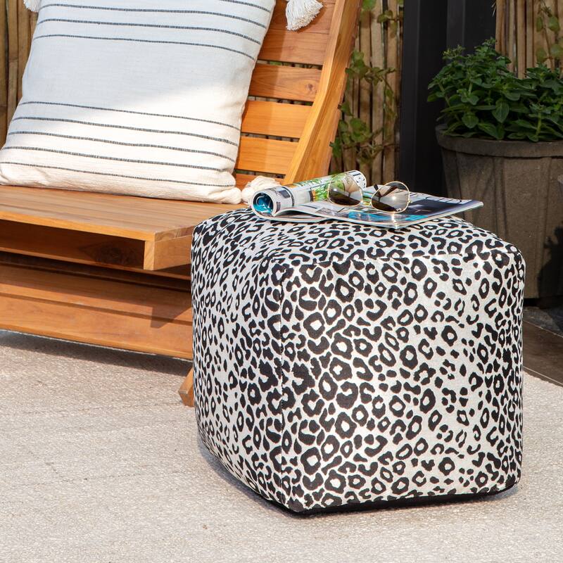 Jani Amur Indoor/Outdoor 18" x 18" Square Pouf Ottoman