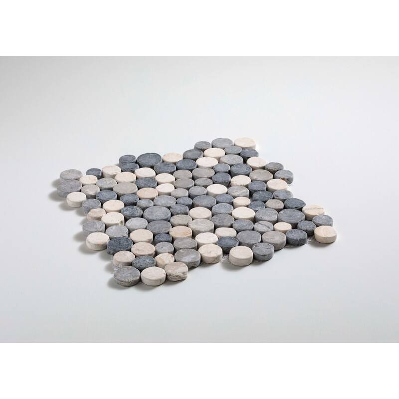 Cruz Bay Studio XD3R Penny Rounds - 11" x 11" Pebble and Rock Floor