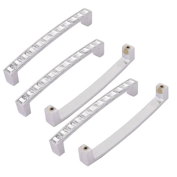 Shop Home Kitchen Metal Cupboard Drawer Cabinet Door Handles Knobs Silver Tone 5pcs Overstock 28732400
