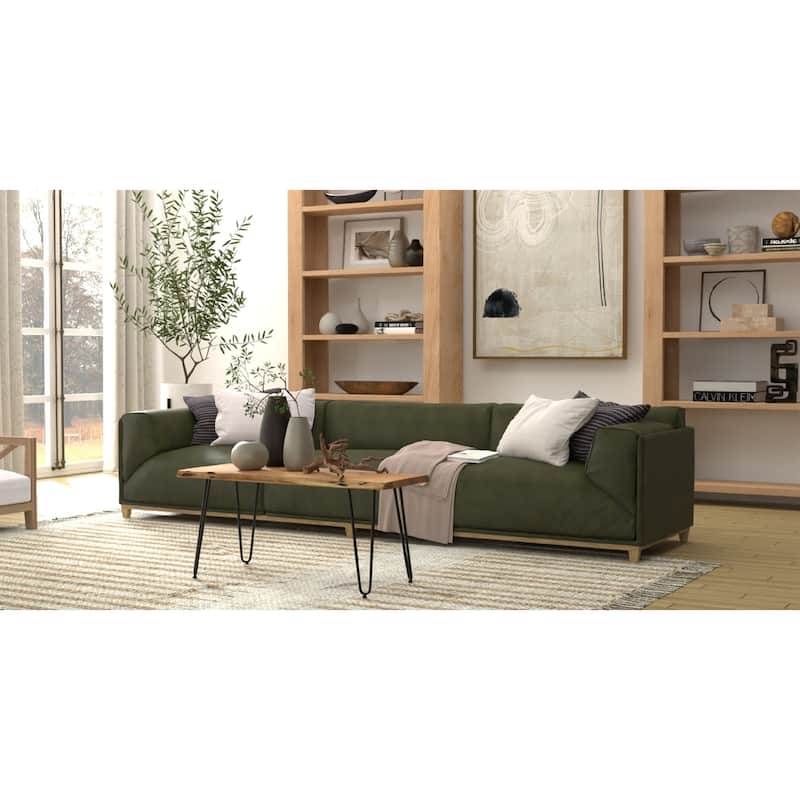 Carolina Living Seti Live Edge Coffee Table/Bench - Elm Top - Gold Base