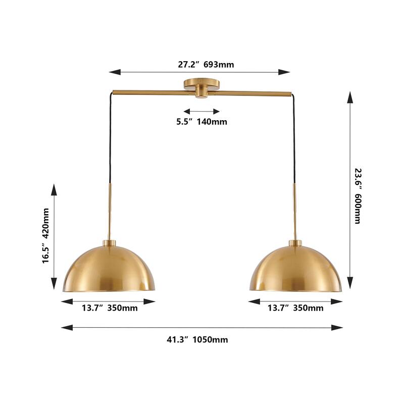 41" Industrial Double Pendant Light