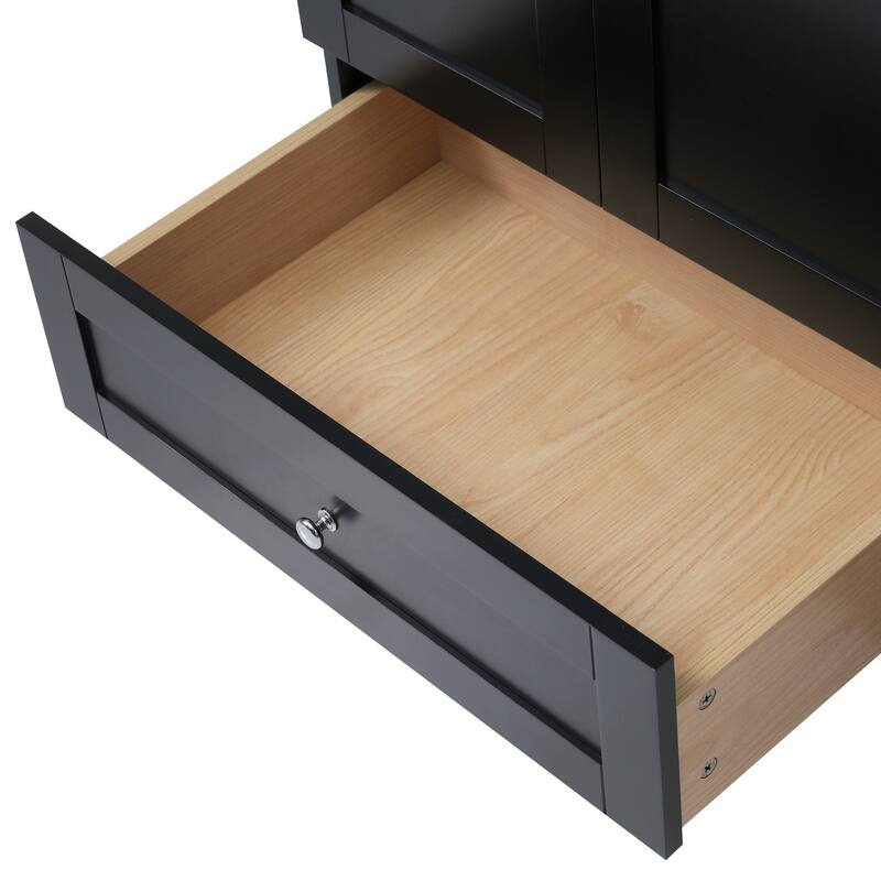36 inch MDF Freestanding Bathroom Vanity Set with Integrated Resin Sink with Soft Close