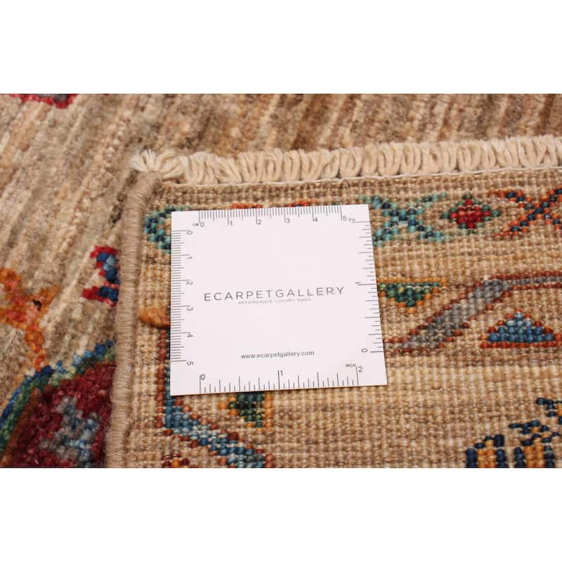 ECARPETGALLERY Hand-knotted Modern Ersari Taupe Wool Rug - 2'8 x 10'3
