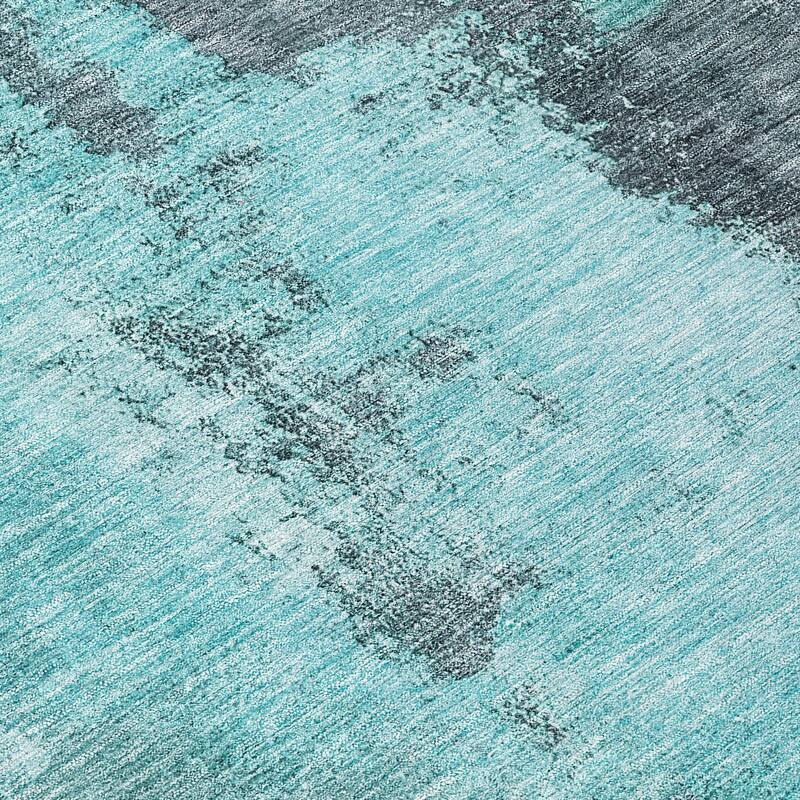 Machine Washable Indoor/ Outdoor Contemporary Abstract Chantille Rug