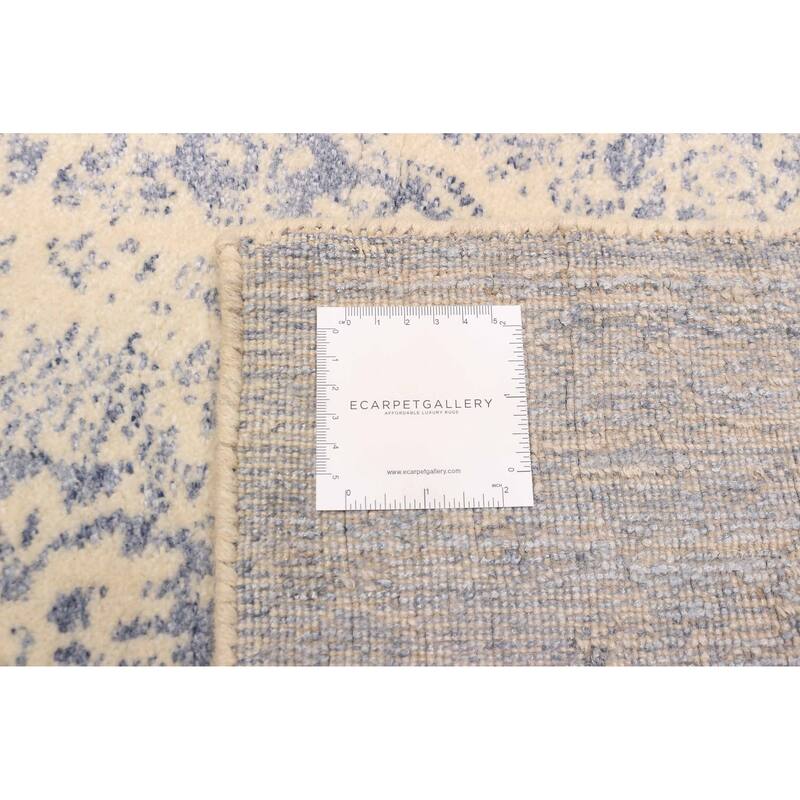 ECARPETGALLERY Hand Loomed Elysian Cream Silk, Wool Rug - 5'3 x 7'6