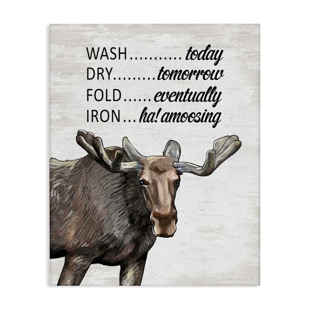 Stupell Funny No Ironing Laundry Canvas Wall Art Design By Lettered and Lined