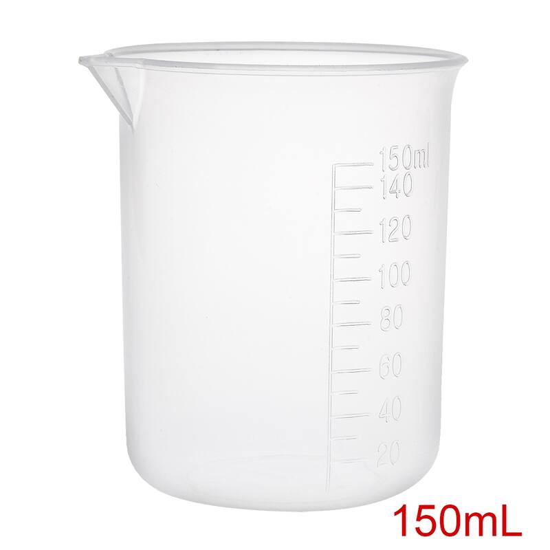 5pcs Clear Measuring Cup Labs PP Plastic Graduated Beakers - 150ml