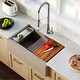 preview thumbnail 46 of 49, Karran 34" Undermount Large Single Bowl Quartz Farmhouse Workstation Kitchen Sink