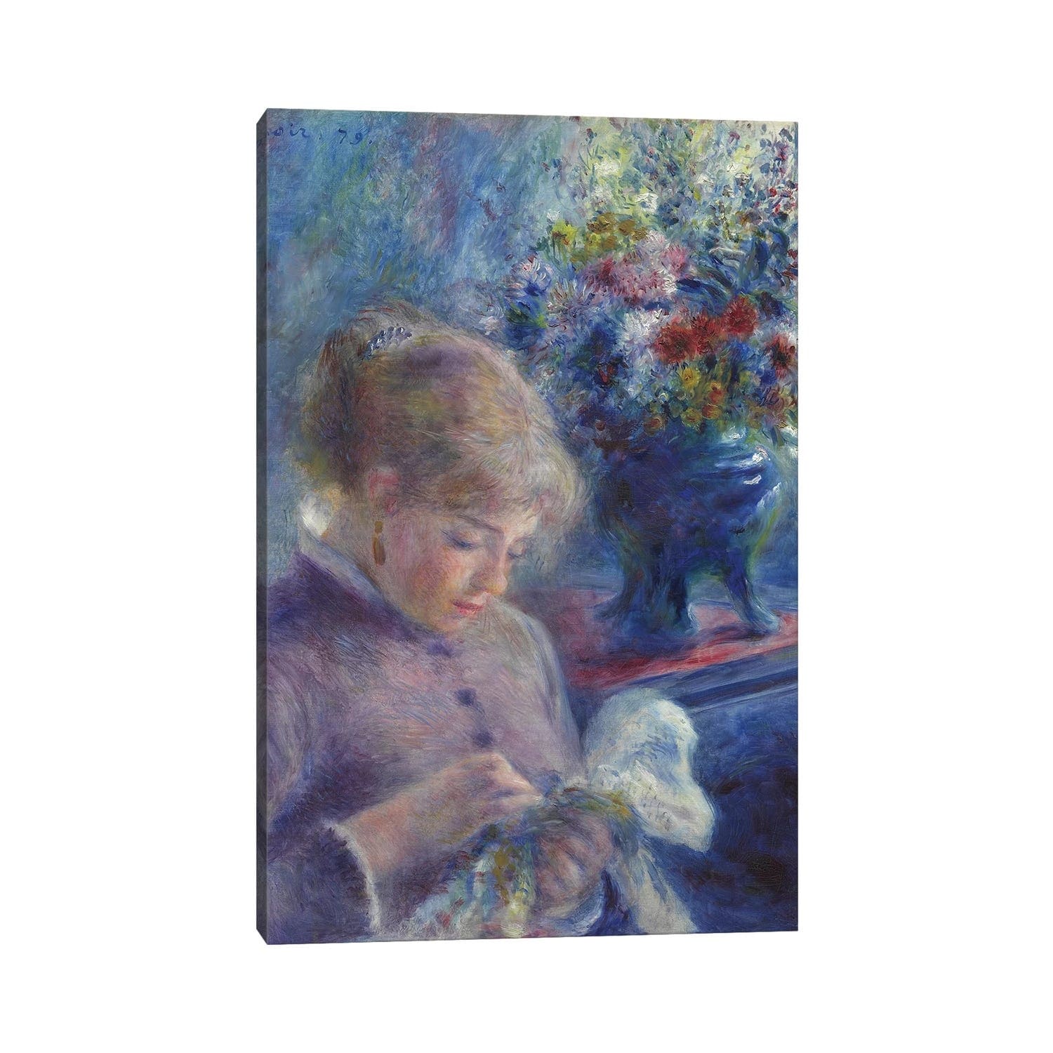 iCanvas "Young Woman Sewing, 1879" by Pierre-Auguste Renoir Canvas Print