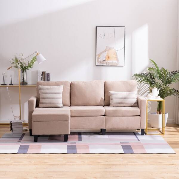 Shop Double Chaise Longue Combination Sofa Beige 7 6 X 10 9