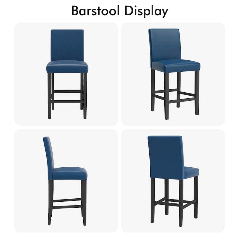 24 Inches Counter Height Bar Stools with Back Set of 2