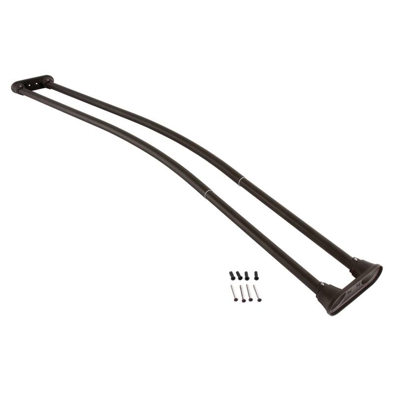 Edenscape Adjustable 60-72 in. Double Curved Stainless Steel Shower Curtain Rod - Oil Rubbed Bronze