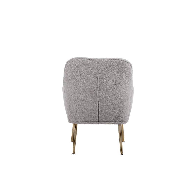 Modern Mid Century 28.7" Sherpa Arm Chair with Iron Legs for Living Room