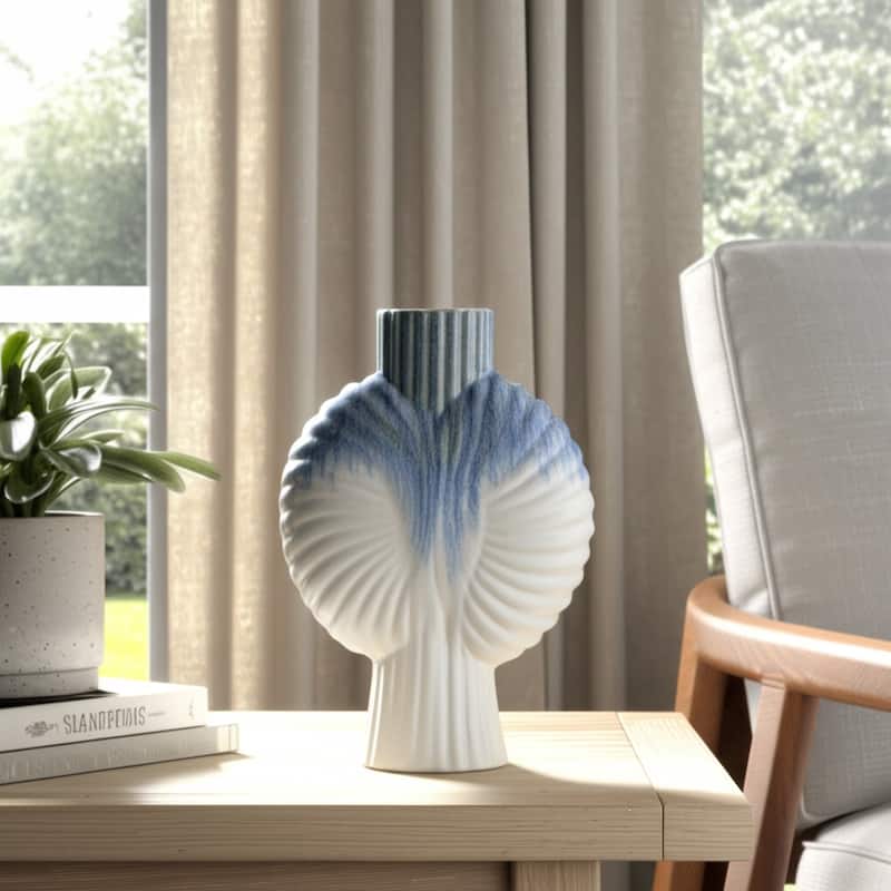Ceramic Decorative Vase Gradient Glaze Capri Style Shell Design