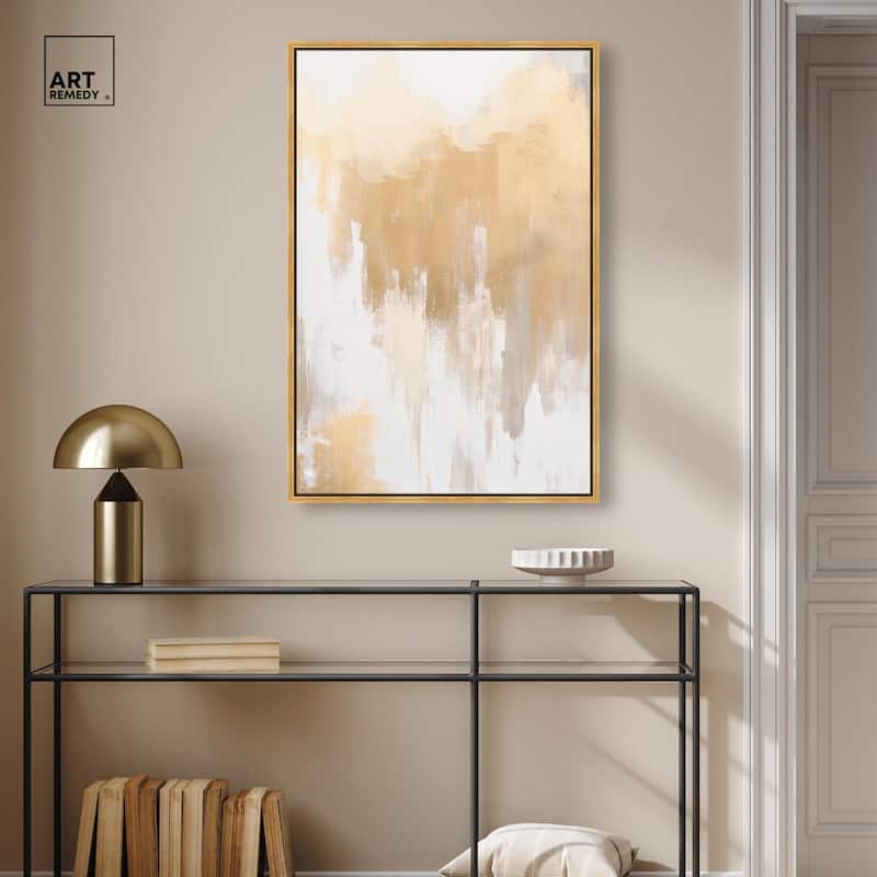 Soft Grey Glam Gold Canvas by Art Remedy