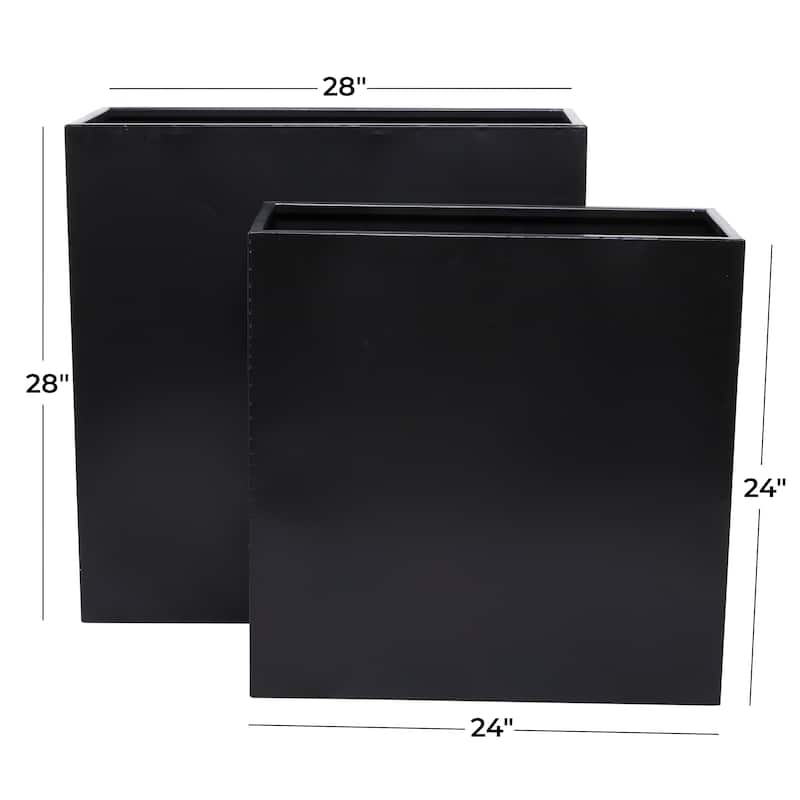 Black or White Metal Modern Planter (Set of 2) - S/2 28", 24"H