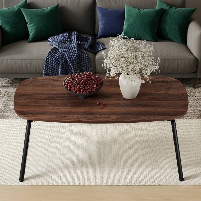 39'' Foldable Coffee Table Side Table with no Storage for living room - Coffee