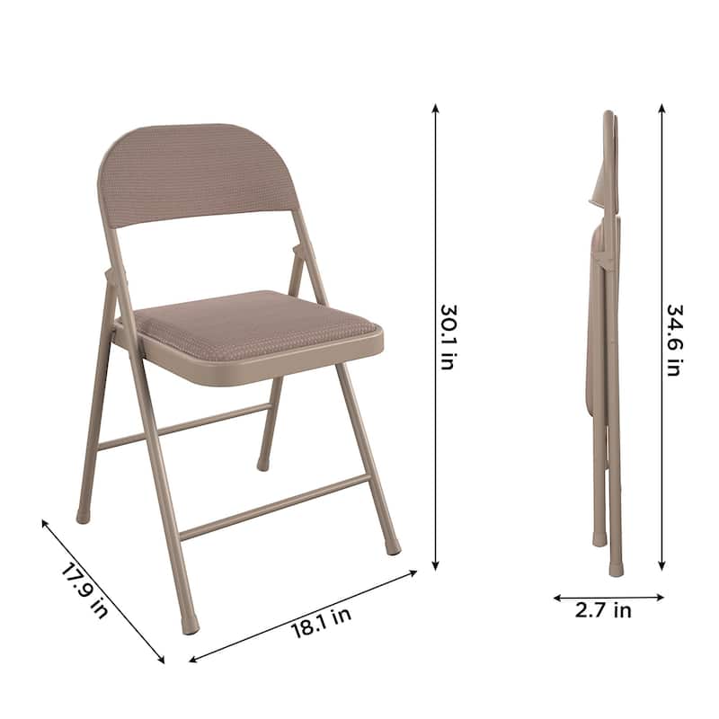 COSCO SmartFold Fabric Folding Chair, 4-Pack