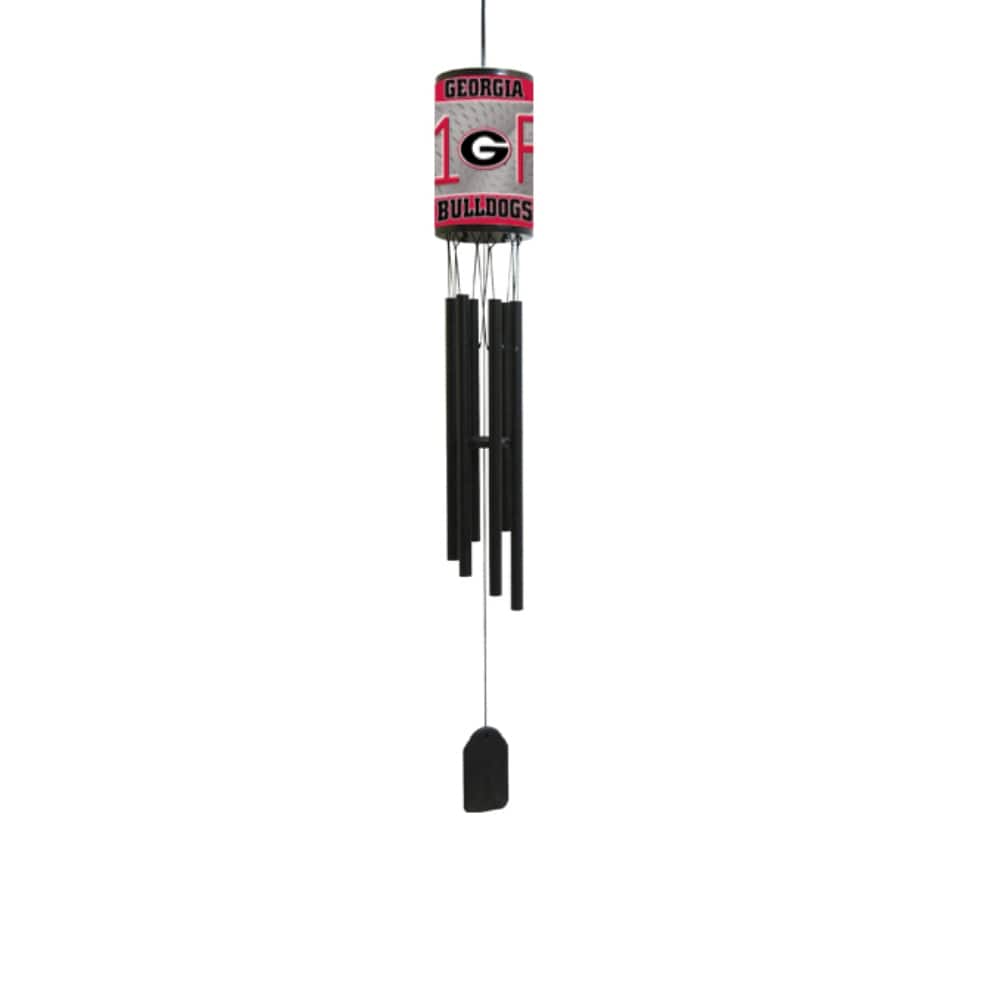 NCAA Wind Chime, #1 Fan with Team Logo, Georgia Bulldogs