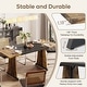 preview thumbnail 10 of 13, 70'' Wood Dining Tables with Metal Base For 6-8 People , Rectangle Kitchen Table & Brown Computer Desk For Home Office