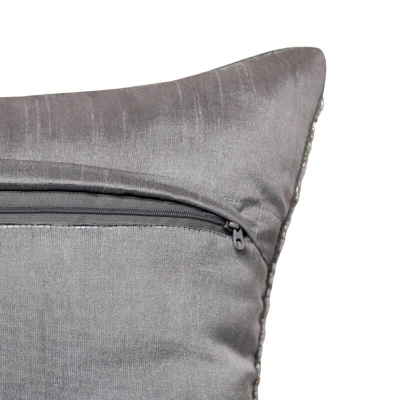 Handmade Elephant Head Square Throw Pillow - 20" - Gray and Silver