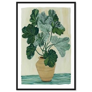 Potted Geranium I Botanical Art Framed Canvas Print by Art Remedy - Bed ...