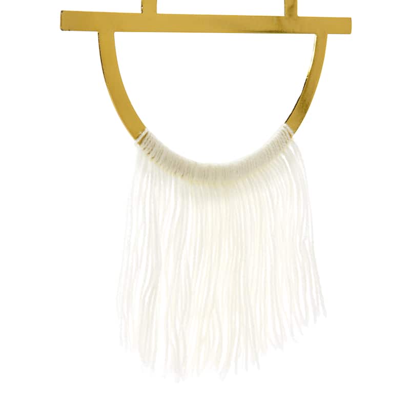 Geometric Metal Wall Hanging with Tassel